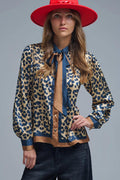 Leopard-Print Satin Shirt