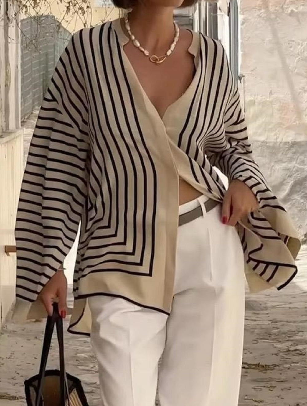 Geometric-Print Satin Shirt