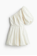 Vestido Blanco Corto One Shoulder