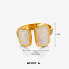 Elegante Anillo Diseño 2 Rectangulos Esmaltados