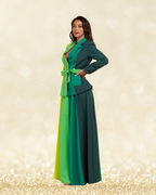 Conjunto de Dos Piezas Blazer y Falda Larga